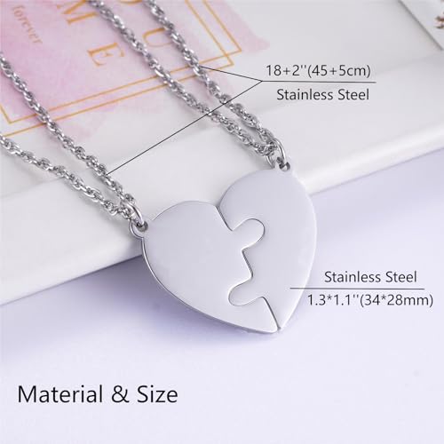Ralukiia Mother & Son Heart Matching Necklace Set - Graduation, Birthday Jewelry - style: father son silver
