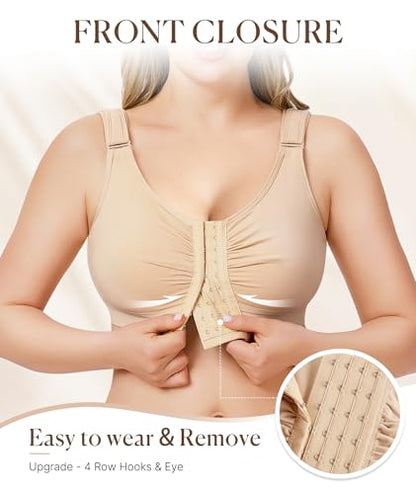 BRABIC Surgical Bra for Post Surgery Mastectomy Compression - color: Beige, size: X-Large