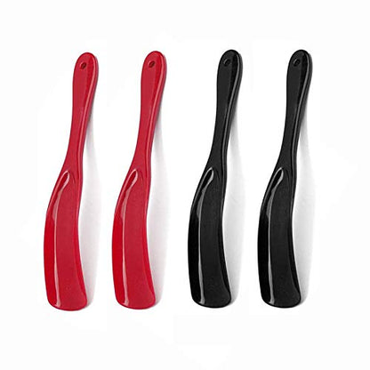 4 Plastic Shoe Pulls,Lazy Small Travel Shoe Pulls,Suitable For The Elderly,Children,And Pregnant Women - color: Black+red