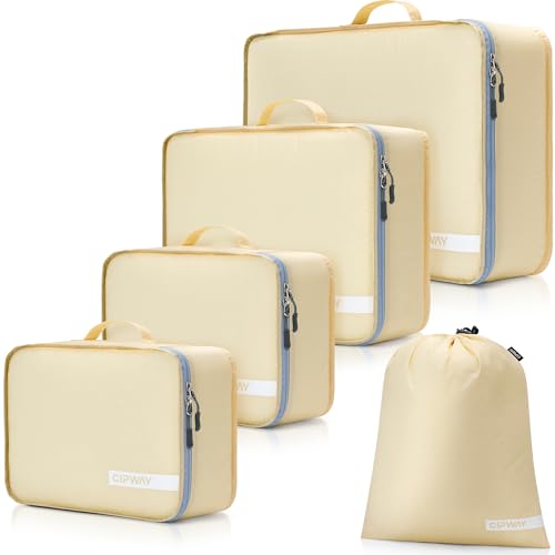 Cipway Packing Cubes for Travel 5 Set Vanilla Cream - color: Vanilla Cream