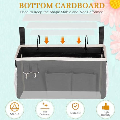 Bedside Caddy Bedside Storage Bag for Headboards/Bunk Bed - color: 2PC Black