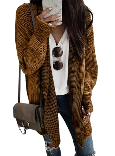 Sidefeel Cardigan Sweaters for Women 2026 Fall Outfits - color: Brown, size: X-Large