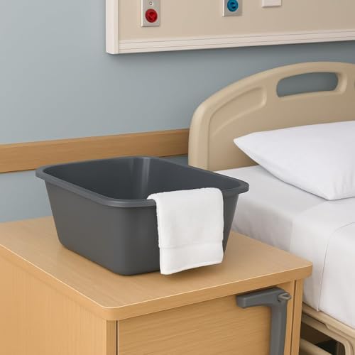 Vakly Plastic Wash Basin, 7 Qt, Rectangular, Graduated, 4 Pack