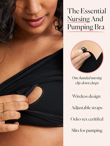 HATCH The Essential Nursing & Pumping Bra, Wireless & Seamless - color: Black, size: Small