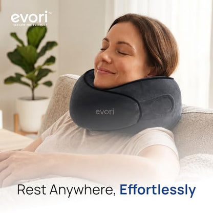 evori 360° Neck Rest, Memory Foam Travel Neck Pillow for Airplane and Car