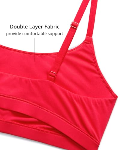 INLYRIC Women's Unlined Wireless Sports Bralette - color: Bright Red, size: Medium
