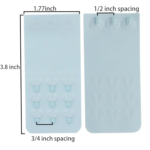 SAMGU Women's Bra Extenders 2 Hook/3 Hook/4 Hook/5 Hook/6 Hook Soft Stretchy - color: Soft Bra Extenders 3 Hooks 1/2 Inch 2pcs Blue