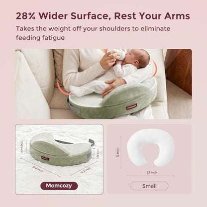 Momcozy Cozylite Nursing Pillow for Breastfeeding - Supportive Memory Foam - color: Light Green
