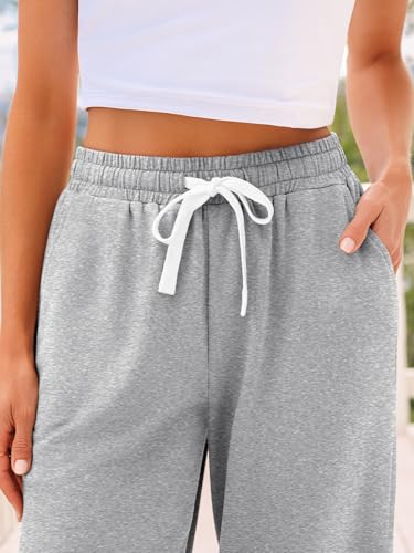AUTOMET Women's High Waisted Lounge Sweatpants Jogger Pants with Pockets - color: Grey, size: Small