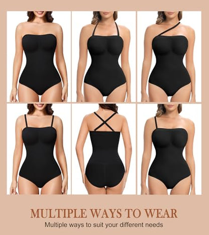 Strapless Shapewear for Womens Tummy Control Bodysuit Body Shaper Tube Tops - color: White, size: Large