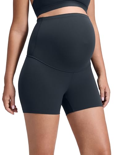 CRZ YOGA Maternity Biker Shorts 4" - color: True Navy, size: X-Small
