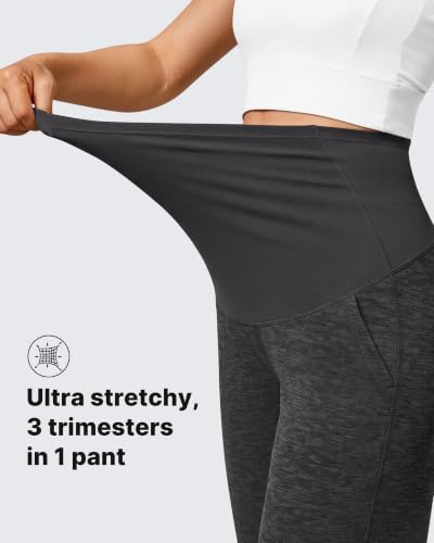 G4Free EverGoing Maternity Pants Over the Belly Pregnancy Work Trousers - color: Charcoal Heather, size: Small
