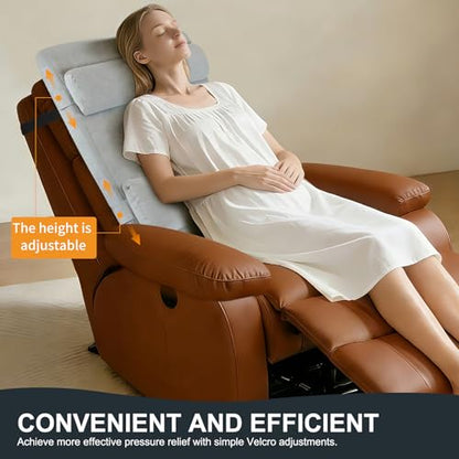 2-in-1 Neck & Lumbar Support Pillow with Adjustable Height and Ergonomic backrest Design, Suitable for recliners, Sofas, high-Back Rocking Chairs, Relieve Back Pressure. - color: Grey