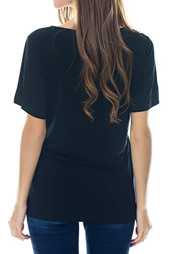 Smallshow Women's Maternity Nursing Tops Short Sleeve Breastfeeding Clothes - color: Black-light Grey-svp121(3 Pack), size: Large