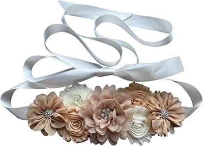 Wedding flowers sash belt Pregnancy sash maternity sashes - color: Champagne