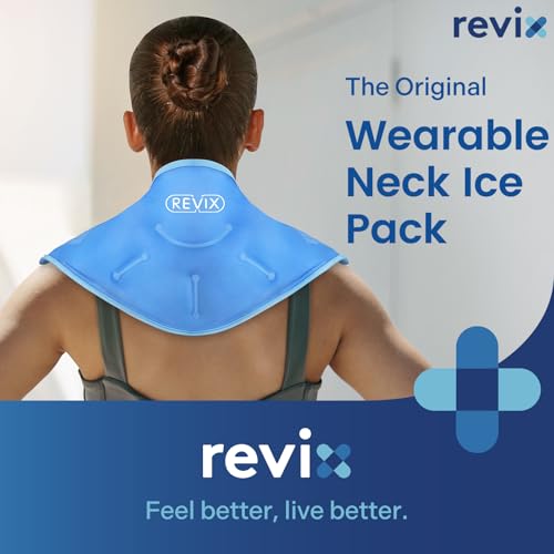 REVIX Neck Ice Pack Wrap – Reusable Hot Cold Gel Pack for Neck and Shoulder - style: Neck Blue-1 Pack