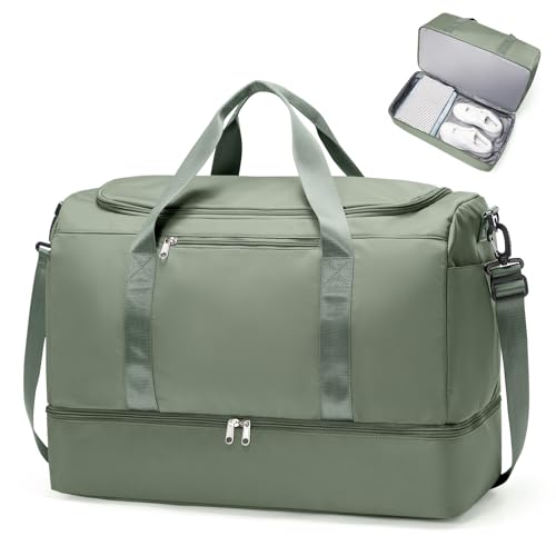 Extra Large Travel Duffle Bag, Carry-On Weekender Bags for Women Travel - color: Olive Green, size: Extra Large