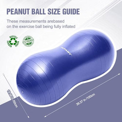 INPANY Peanut Exercise Ball for Labor, Physical Therapy & Fitness - color: Indigo