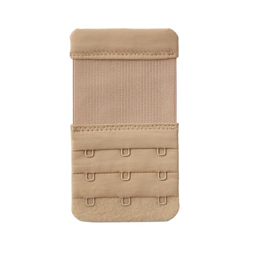 Women's Bra Extender 3 Hook / 2 Hook Bra Extension Strap Soft and Comfortable - color: Beige, 3 Hook 3/4 Inch Spacing