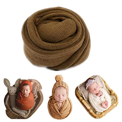 Coberllus Newborn Baby Photography Props Stretch Swaddle Wrap - color: Coffee