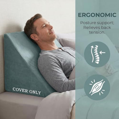 Wedge Pillow Cover, Light Green, 25"x25"x12.5" Cover Only - color: Light Green, size: 25"x25"x12.5"
