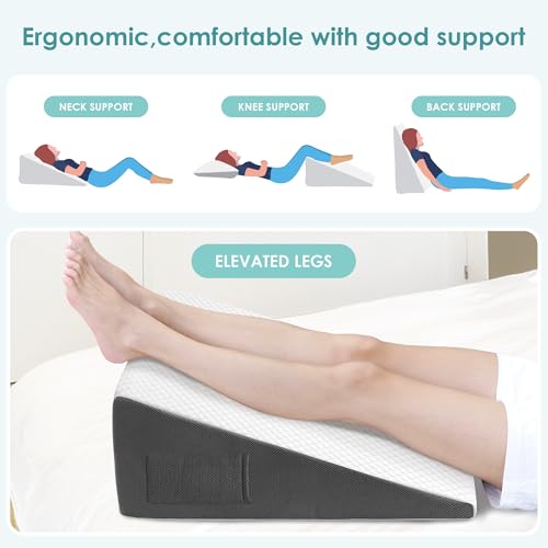 Cozymaker 10-inch Bed Wedge Pillow for Sleeping Back Support Pain Relief - size: Triangle Wedge 24*24*10 inch