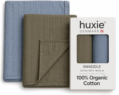 Swaddle Blankets, 100% Organic Cotton Muslin, 47"x47" 2-Pack - color: 2-pack Sage G/Tradewins