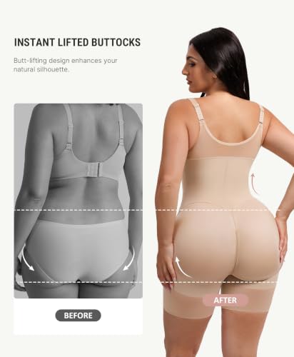 FeelinGirl Feelvibe Enhanced Shapewear Tummy Control Faja Body Shaper - color: Beige, size: 3X-Large
