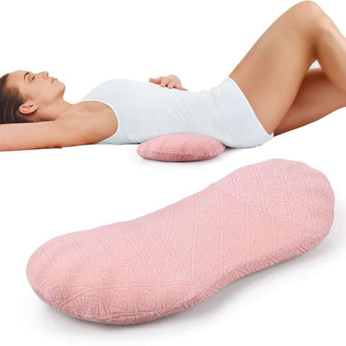 COMFYTHERA Lumbar Support Pillow for Sleeping Memory Foam Lumbar Support Cushion for Lower Back Pain Relief, Back Support Bed Pillow Waist Support (Pink, Large) - color: Pink, size: Large