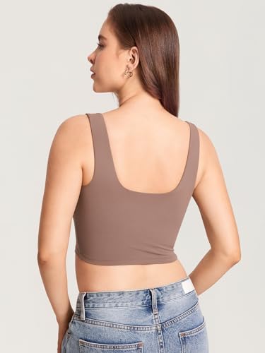 MOMANDA Longline Square Neck Pumping Bras - color: Brown Purple, size: Large