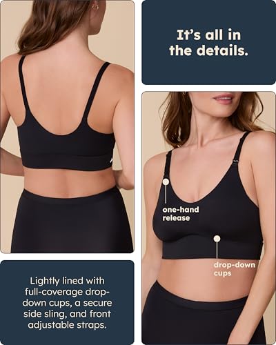 Harper Wilde Bliss Nursing Bralette, Maternity Bra for Women - color: Black, size: X-Large