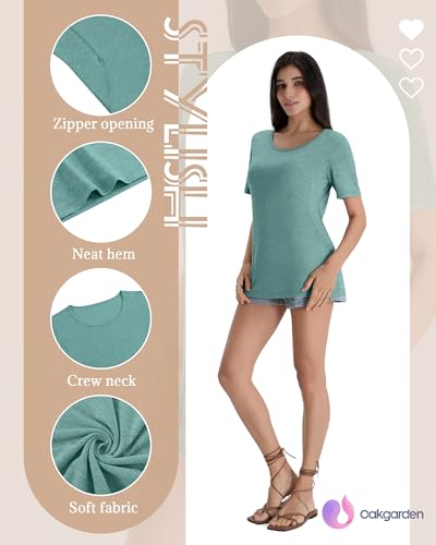 Oakgarden Women's Nursing Shirt - color: Heather Green, size: Small