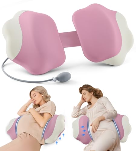 DONAMA Pillow for Sleeping Memory Foam Pregnancy Pillow for Side Sleepers - color: Pink White