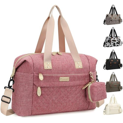 Pritent Diaper Bag Tote Waterproof Maternity Baby Bags with Pacifier Case - color: Red, size: Medium