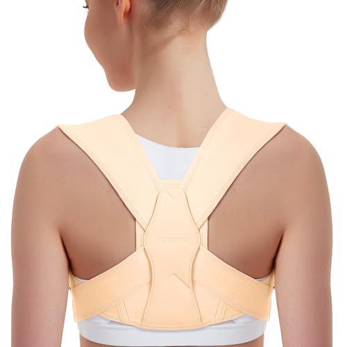 Vicorrect Posture Corrector for Women and Men, Adjustable Upper Back Brace for Clavicle Support and Providing Pain Relief from Neck, Shoulder, and Upper Back (Beige, Large/XLarge) - color: Beige Large/XLarge