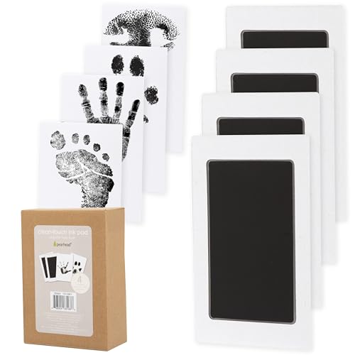 Pearhead 4-Pack Clean Touch Ink Pad Kit, Baby and Pet Pawprint Keepsake - color: Black 4-Pack, size: Regular 2.5" x 3.5”