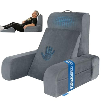 Kayfia Reading Pillow, Gel Memory Foam Back Rest Pillow, 21'', Gray - color: Gray, size: Large(21'')