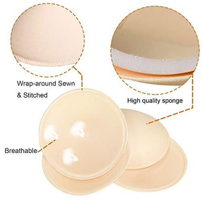 3 pairs Round Soft Bra Inserts Pads Removable Sport Bra Cups inserts Mastectomy Bra Inserts For Bikini Top Swimsuit - color: A/B White/Beige/Black