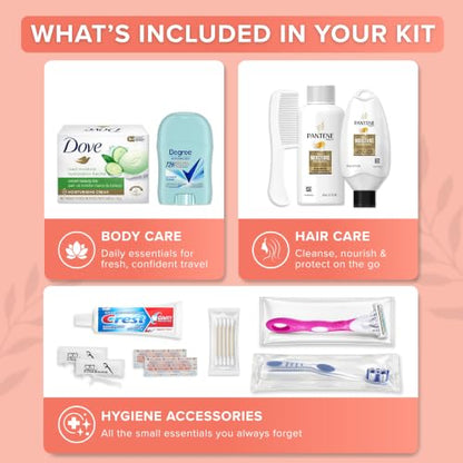 Travel Essentials For Women TSA Approved Toiletry Bag & Travel Size Kit - size: 1 Pack