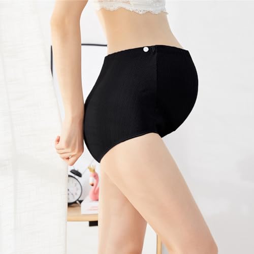 Maternity Cotton Underwear High Waist Adjustable Pregnancy Seamless Soft Hipster Panties Over Bump 4-Pack - color: 2gray+2black(4 Pack), size: Small