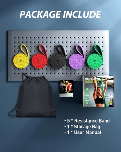 Dapofajo Resistance Bands for Working Out: 5-Level Anti-Snap Silicone Bands - color: Multicolor