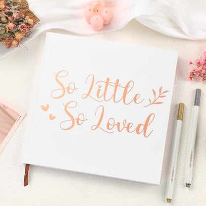 So Little So Loved Baby Shower Guest Book Decorations with 2 Marker - style: So Little So Loved