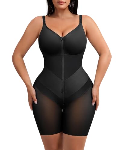 FeelinGirl Feelvibe Enhanced Shapewear Tummy Control Faja Body Shaper - color: Black, size: Large