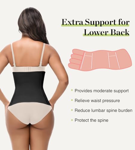 SHAPSHE Postpartum Belly Band Adjustable Wrap for Abdomen Compression - color: Black 4 Velcro, size: XX-Large