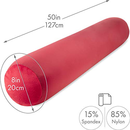 Microbead Body Pillow, Side Sleeping & Pregnancy, 48x8 in, Maroon - color: Maroon, size: Pillow & Cover