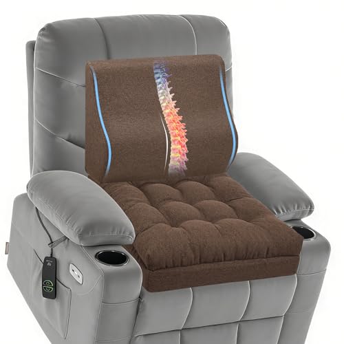baibu Memory Foam Recliner Cushion with Lumbar Pillow, 20 x 20 x 5 in,Brown - color: Brown