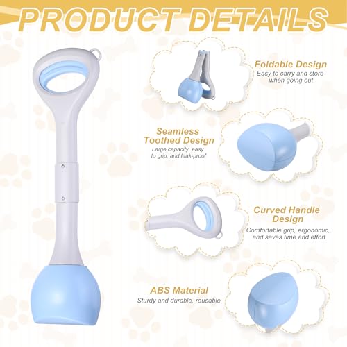 Poop Scooper, 19.3" Long Handle Dog Poop Scooper, Blue - color: Blue, size: 19.3