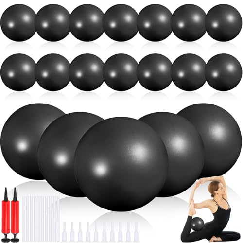 Sotiff 20 Pcs Small Pilates Ball Bulk 9 Inch Mini Yoga Ball - color: Solid Black