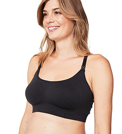 Cake Maternity Cotton Candy Wirefree Nursing Bra for Breastfeeding, Seamless Maternity Sleep Bra - color: Black, size: Medium