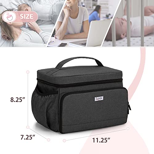 LUXJA Breast Pump Bag Compatible with Spectra S1 and S2, Black - color: Black